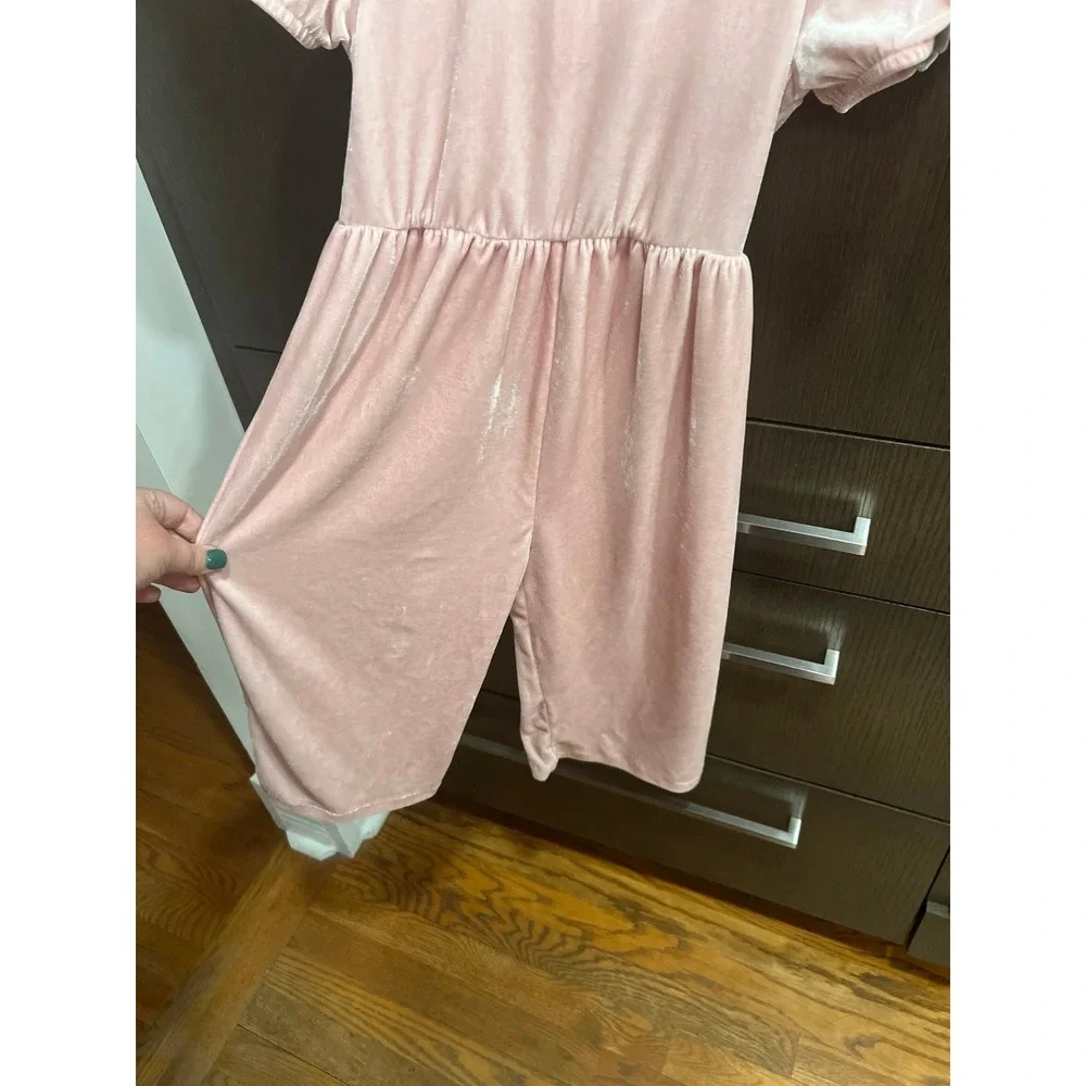 Gap Toddler pink‎ Velour Bow-Sleeve Jumpsuit girls 5
